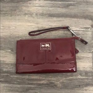 SOLD! Coach patent wristlet
